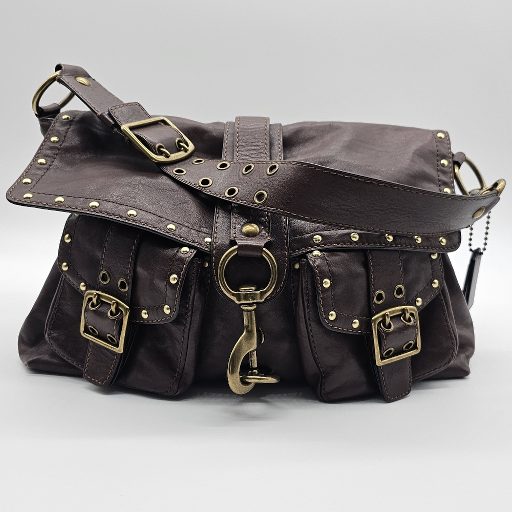 COACH 7466 Legacy Brooklyn Brown Lather Messenger Shoulder Bag